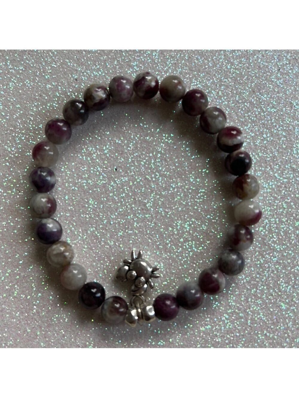BEADED Stretch Bracelet Crab Charm